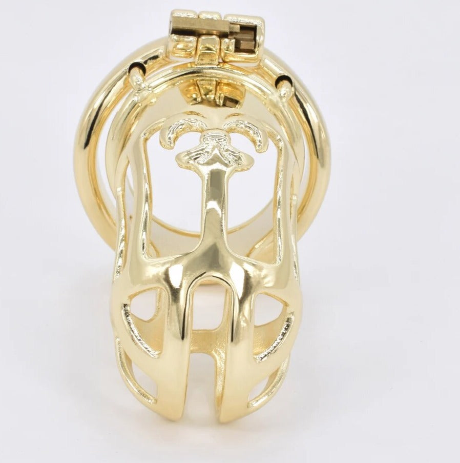 Stainless Steel Gold Chastity Cage Hand Polished