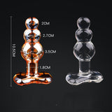 Fire Orange 3 Bead Glass Plug