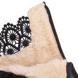 Chunky Platform Ankle Boots With Lace Trim