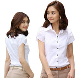 Female Short Sleeve Slim Fit Office Shirt