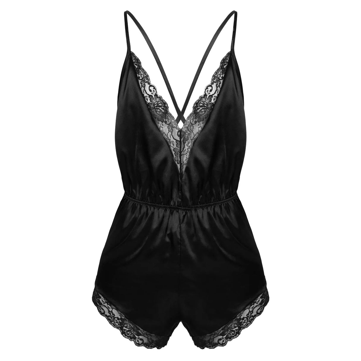 Spaghetti Strap Lace Trimmed Lingerie Bodysuit