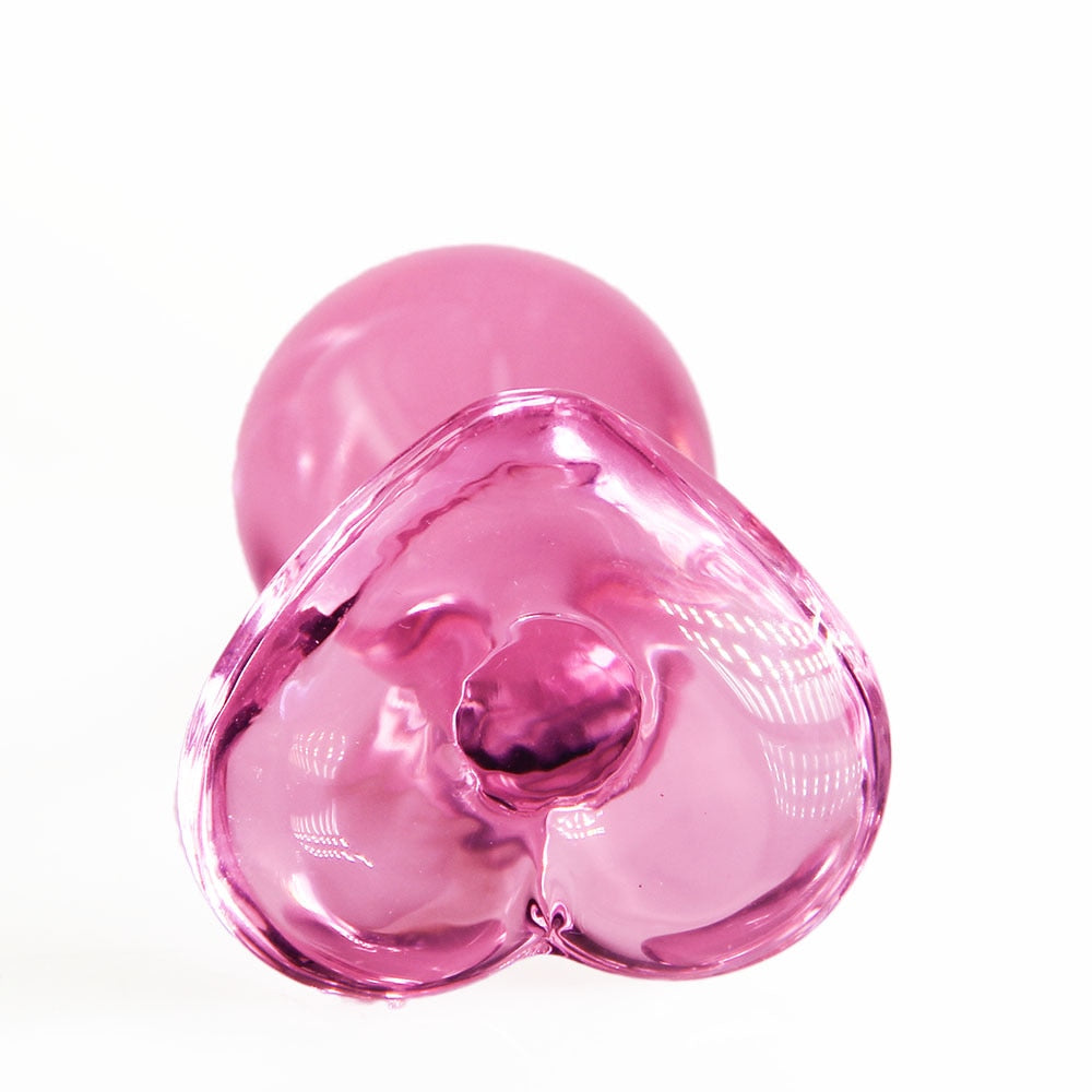 Heart Shaped Pink Glass Plug