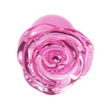 Rose Flower Pink Glass Plug