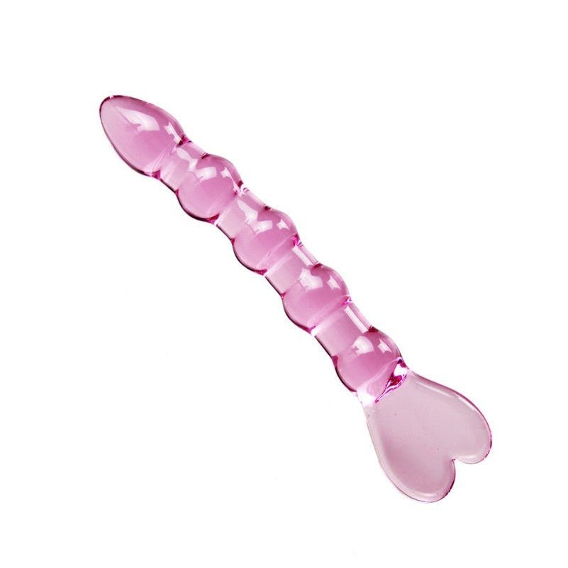 Heart Shaped Solid Glass Plug/Dildo