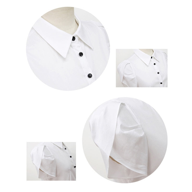 Female Short Sleeve Slim Fit Office Shirt