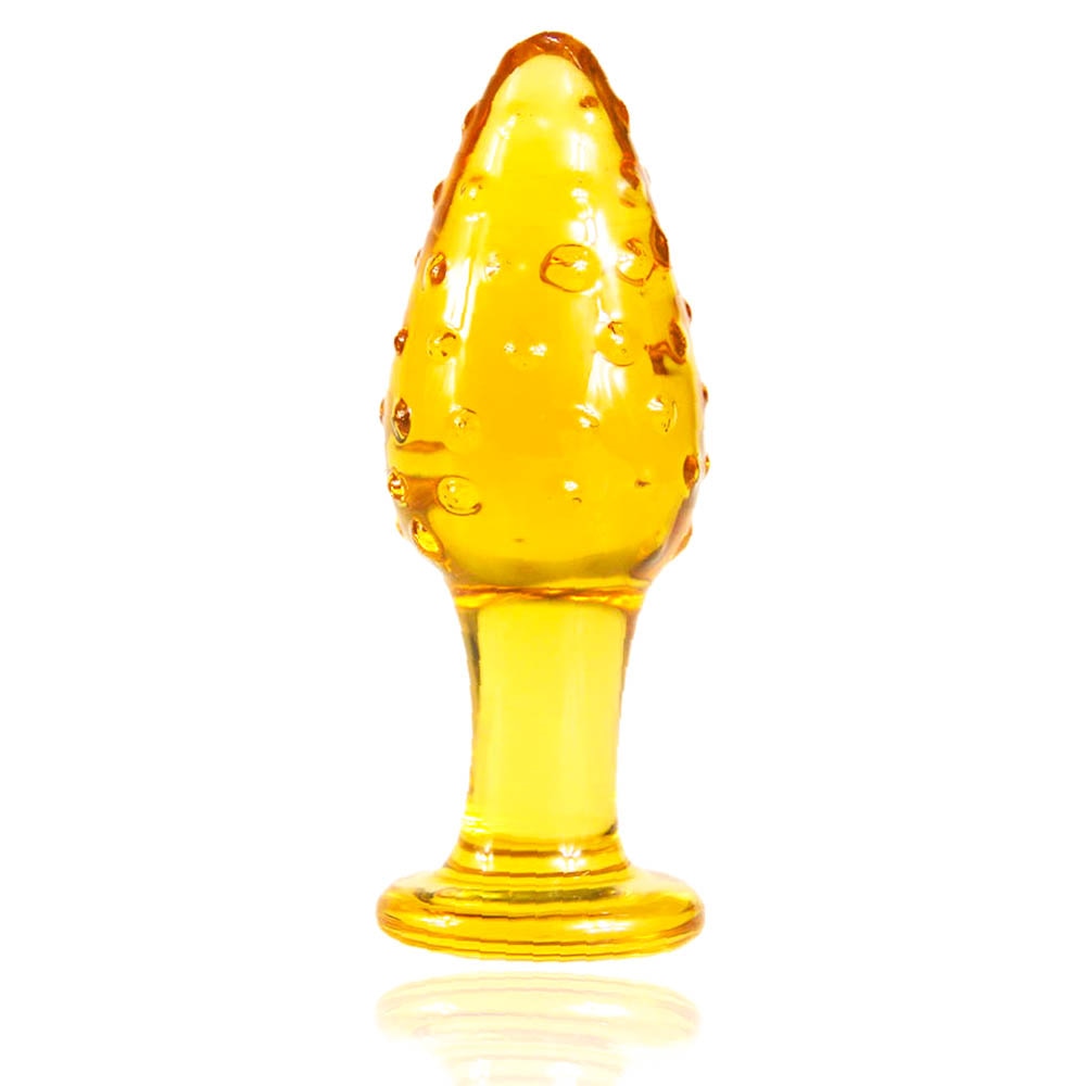 Gold Dotted Glass Plug