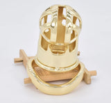 Stainless Steel Gold Chastity Cage Hand Polished