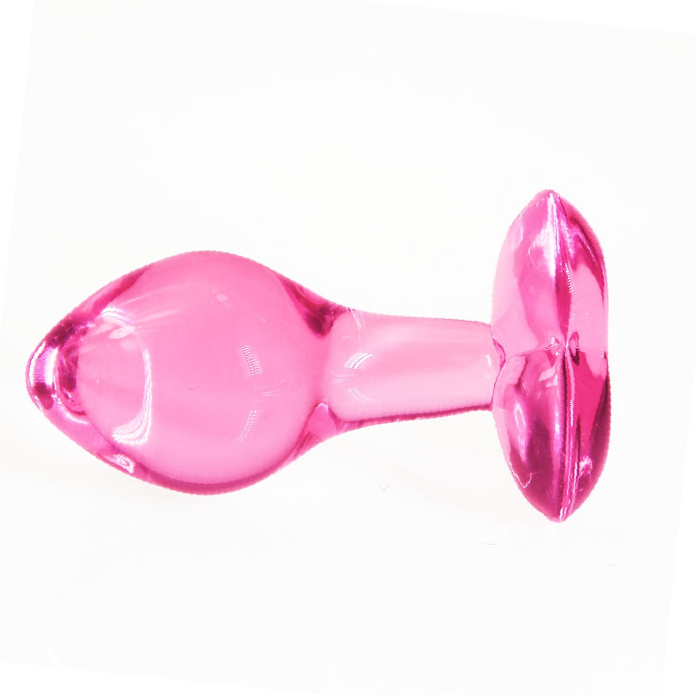 Heart Shaped Pink Glass Plug