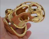 Stainless Steel Gold Chastity Cage Hand Polished