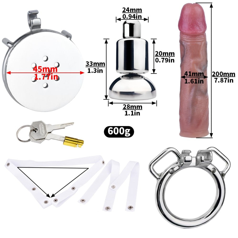 Silken Citadel with Dildo Attachment Chastity Cage