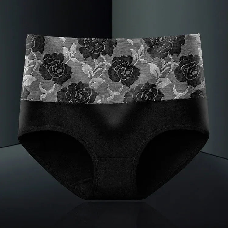 3 Pack High Waist Seamless Floral Briefs