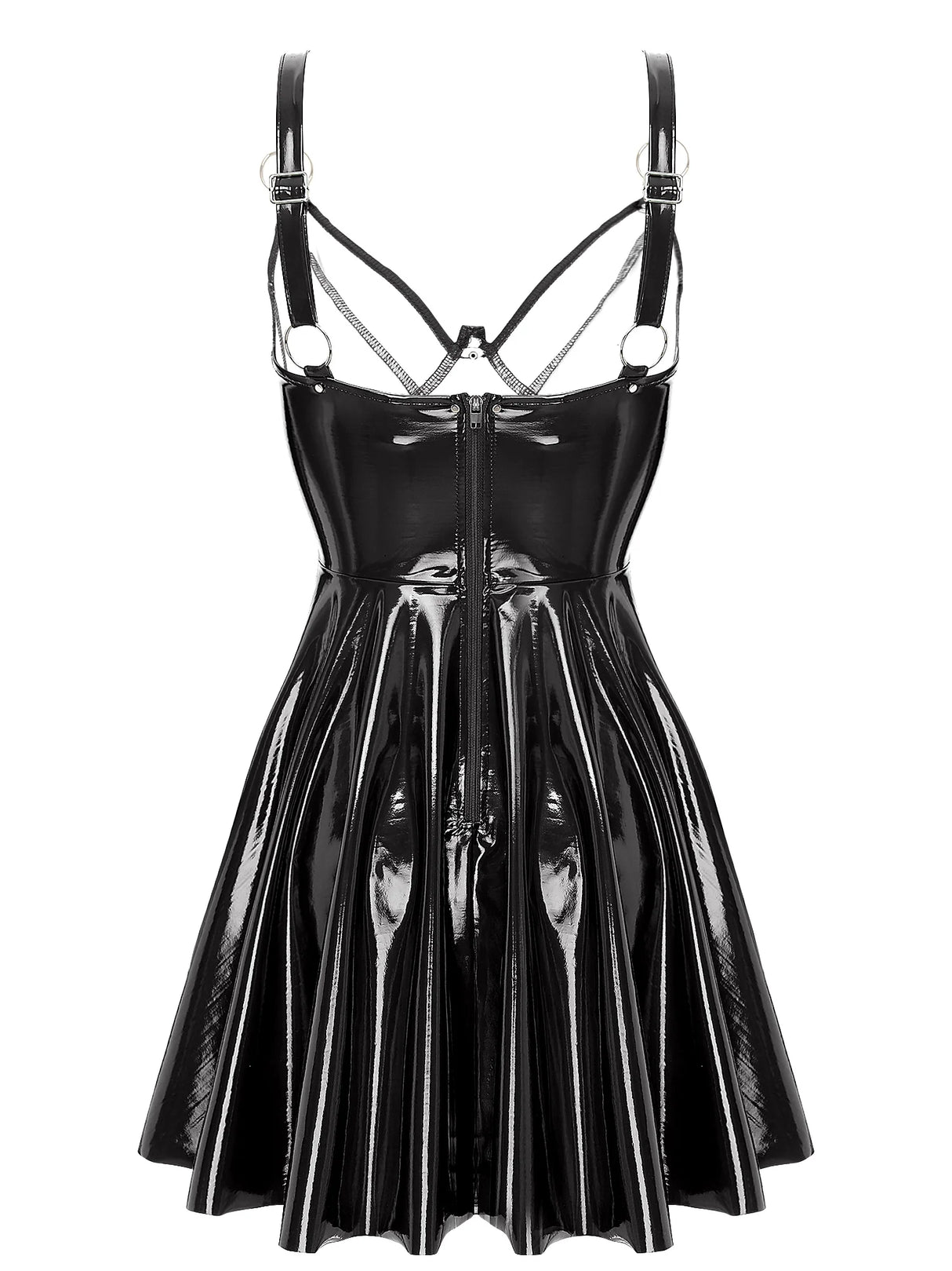 Wet Look Leather Slip Latex Dress