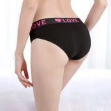 6pcs Mixed Solid Color "LOVE" Panties