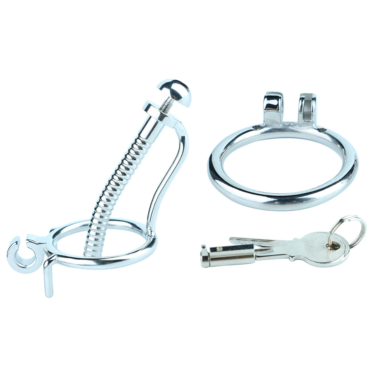 Spiral Denial Stainless Steel Chastity Cage