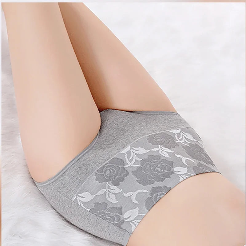 3 Pack High Waist Seamless Floral Briefs
