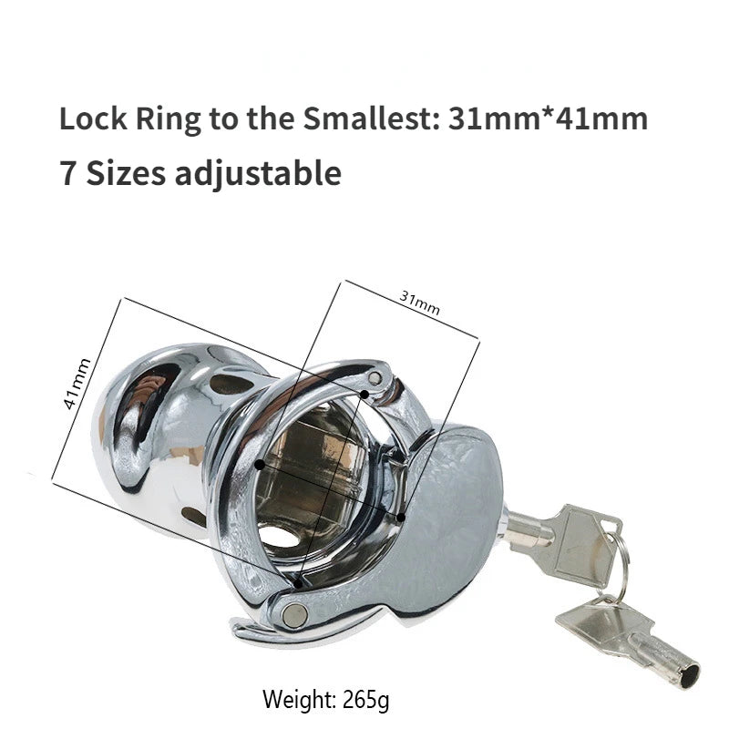 Adjustable Metal Alloy Chastity Cage