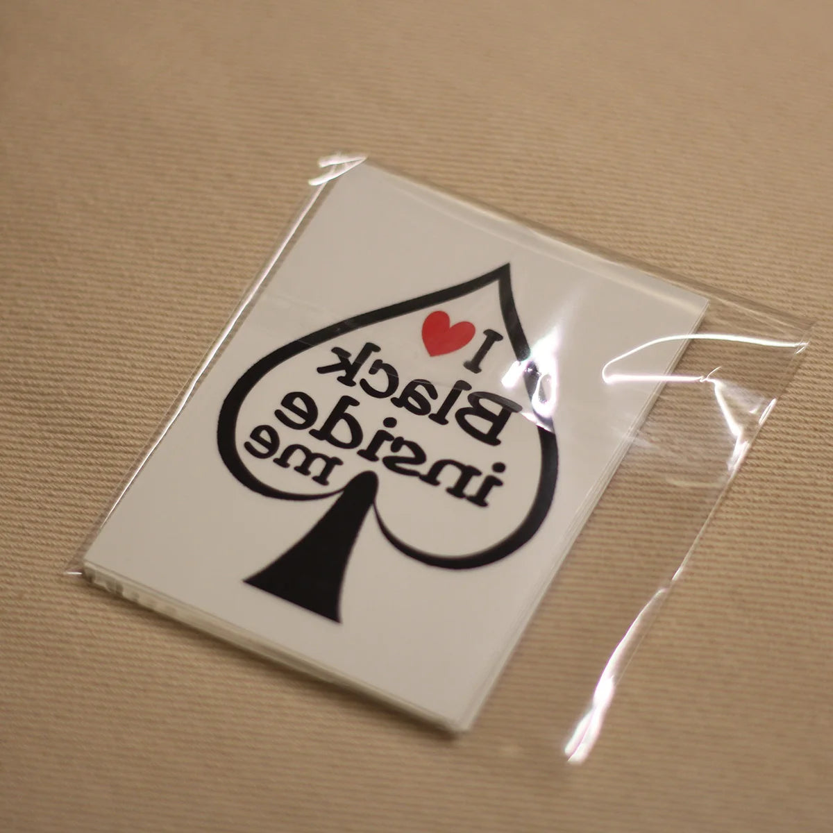 Love Black Inside Me Temporary Tattoo