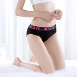 6pcs Mixed Solid Color "LOVE" Panties