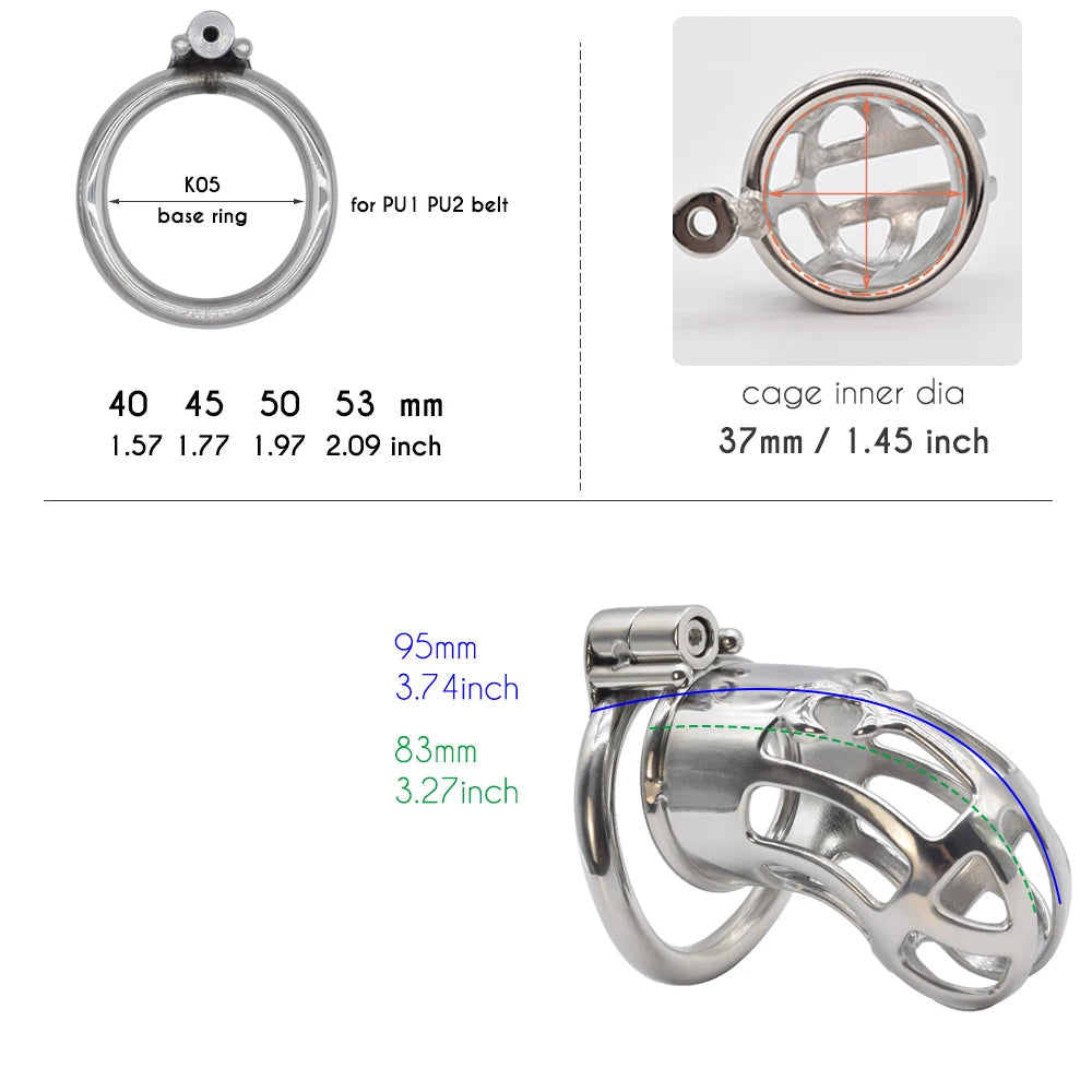 Zephyr Stainless Steel Chastity Cage