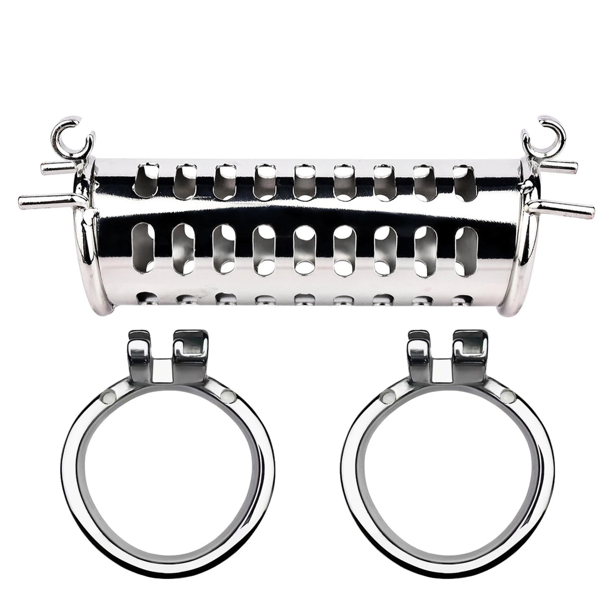 TwinLock Stainless Steel Chastity Cage