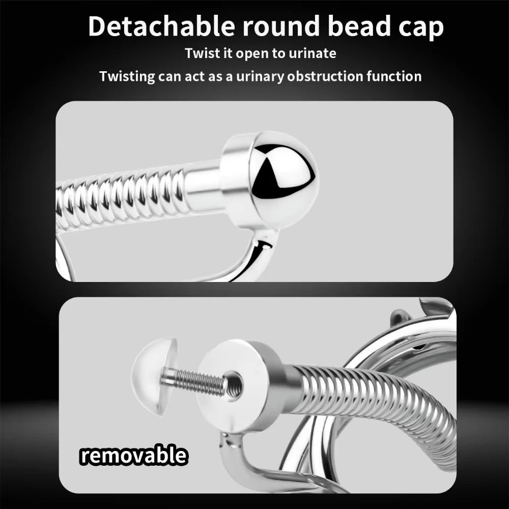 Spiral Denial Stainless Steel Chastity Cage