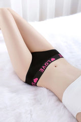 6pcs Mixed Solid Color "LOVE" Panties