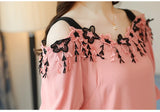 Chiffon Charm Off-Shoulder Blouse