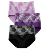 3 Pack High Waist Seamless Floral Briefs