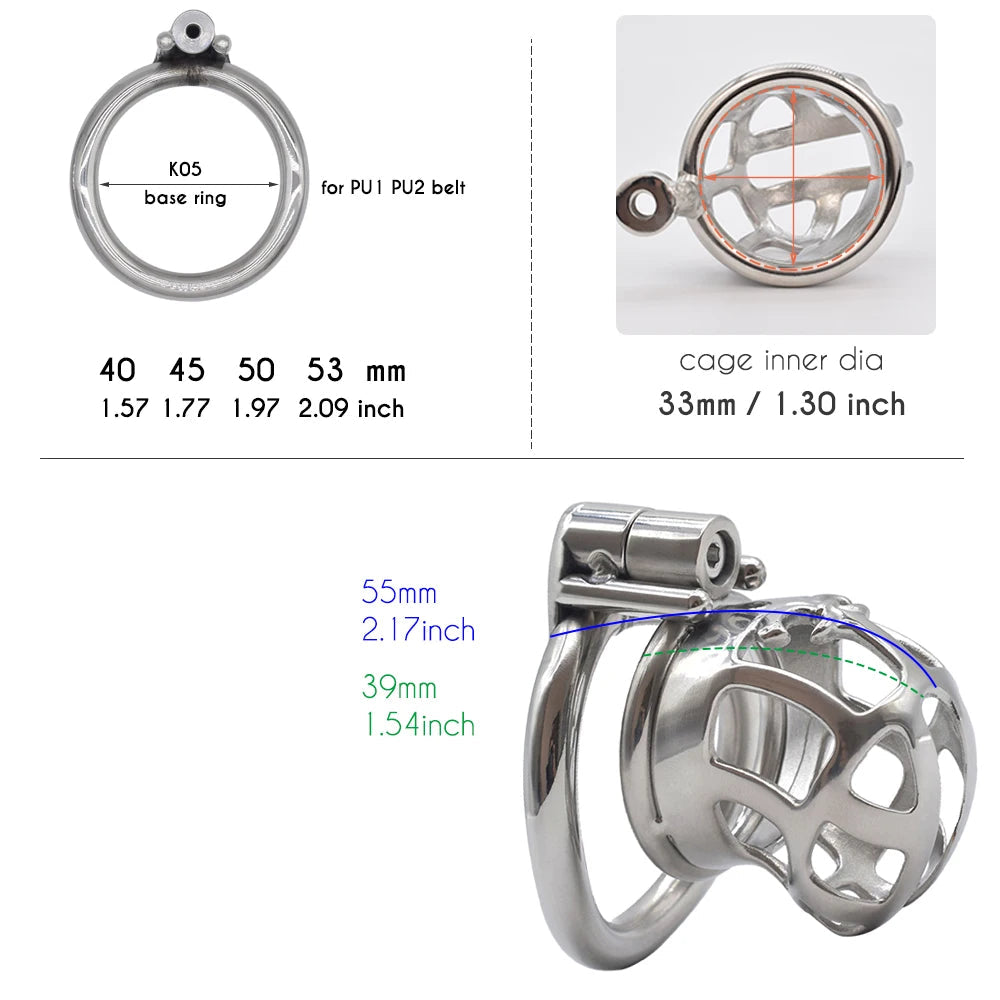 Zephyr Stainless Steel Chastity Cage