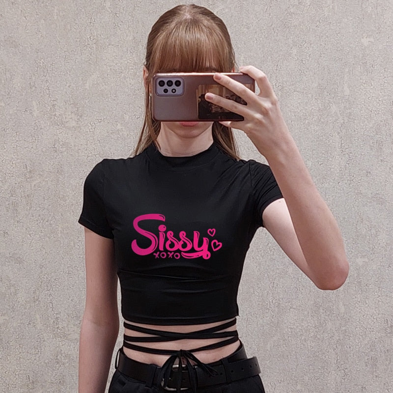 SISSY Sexy Black Crop Top