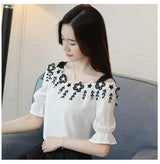 Chiffon Charm Off-Shoulder Blouse