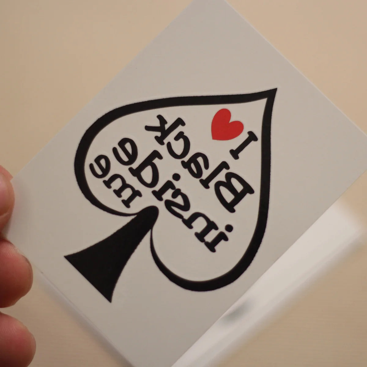 Love Black Inside Me Temporary Tattoo