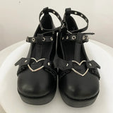 Sweet Heart Mary Jane Buckle Wedges