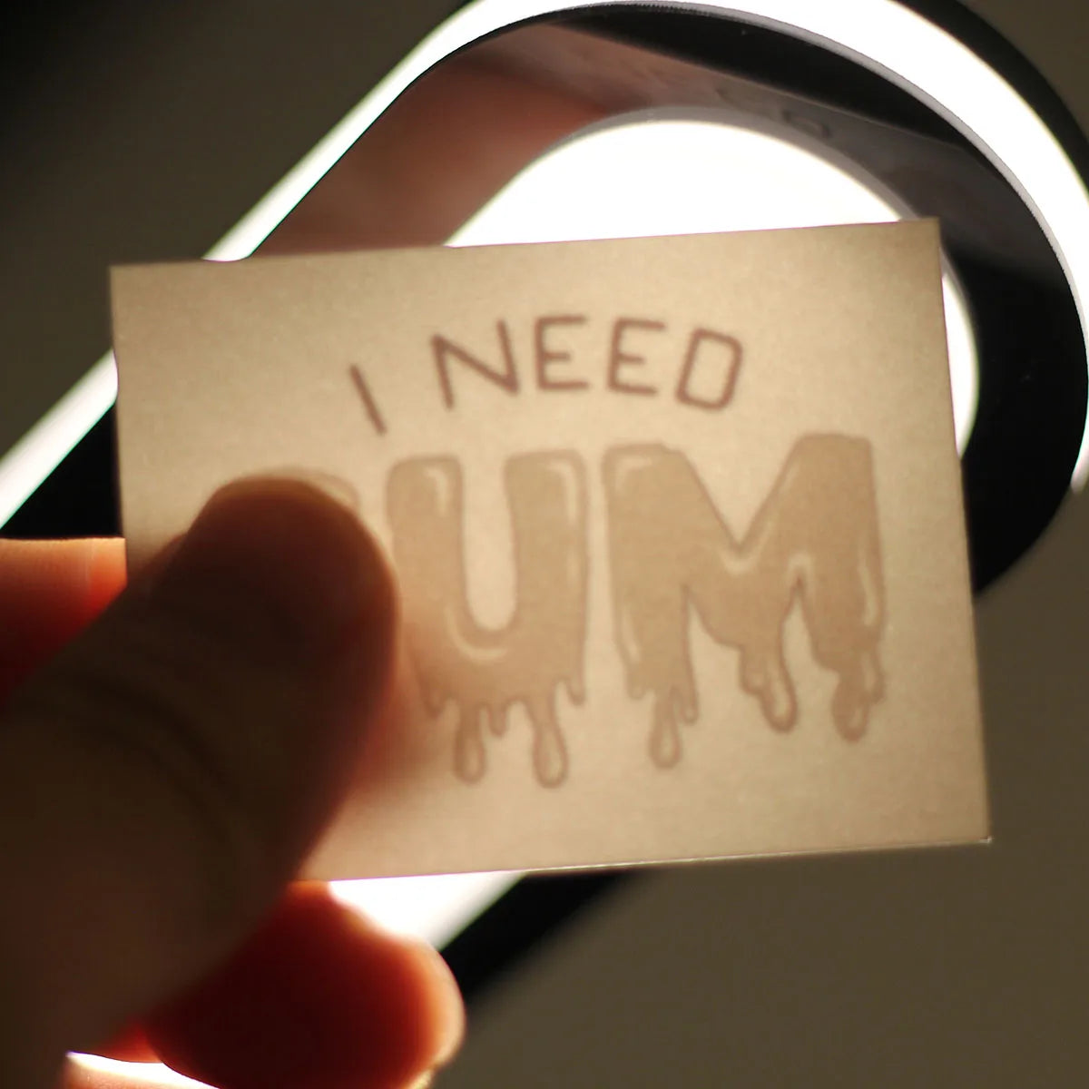 "I Need Cum" Temporary Tattoo