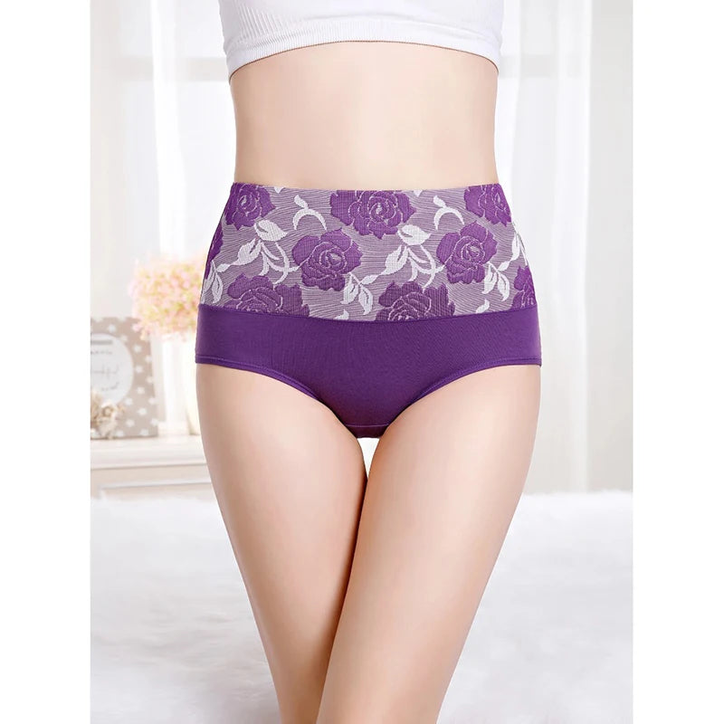 3 Pack High Waist Seamless Floral Briefs