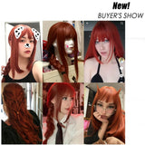 Long Heat Resistant Straight Wigs with Bangs