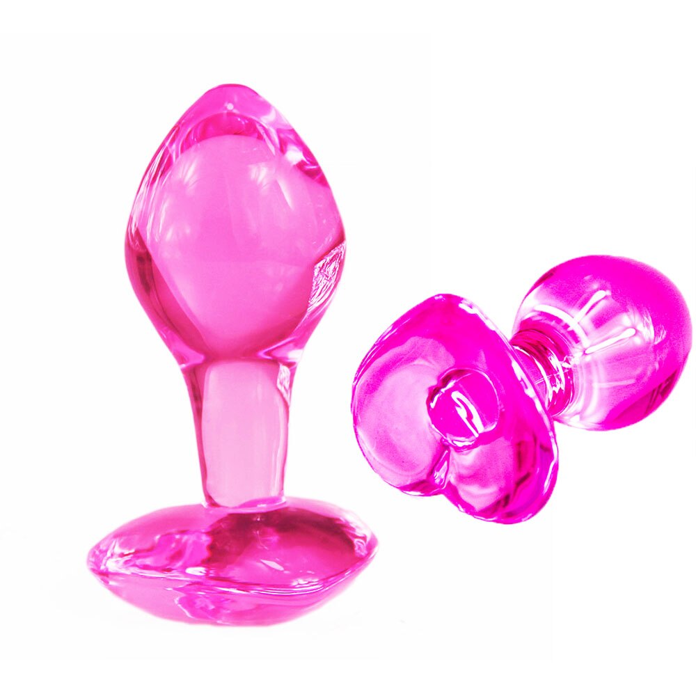 Heart Shaped Pink Glass Plug