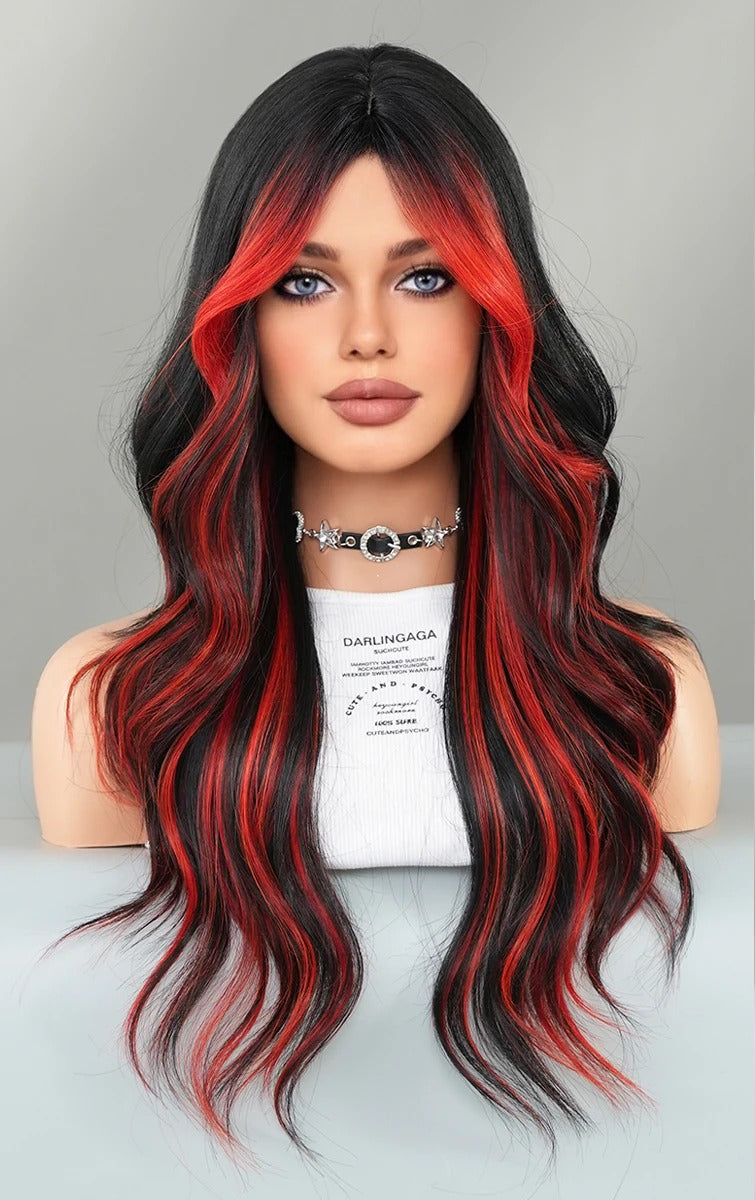 Midnight Flame Waves Synthetic Wig