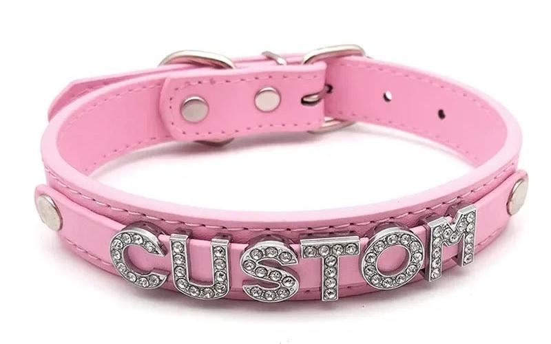 Custom Pink Sissy Collar