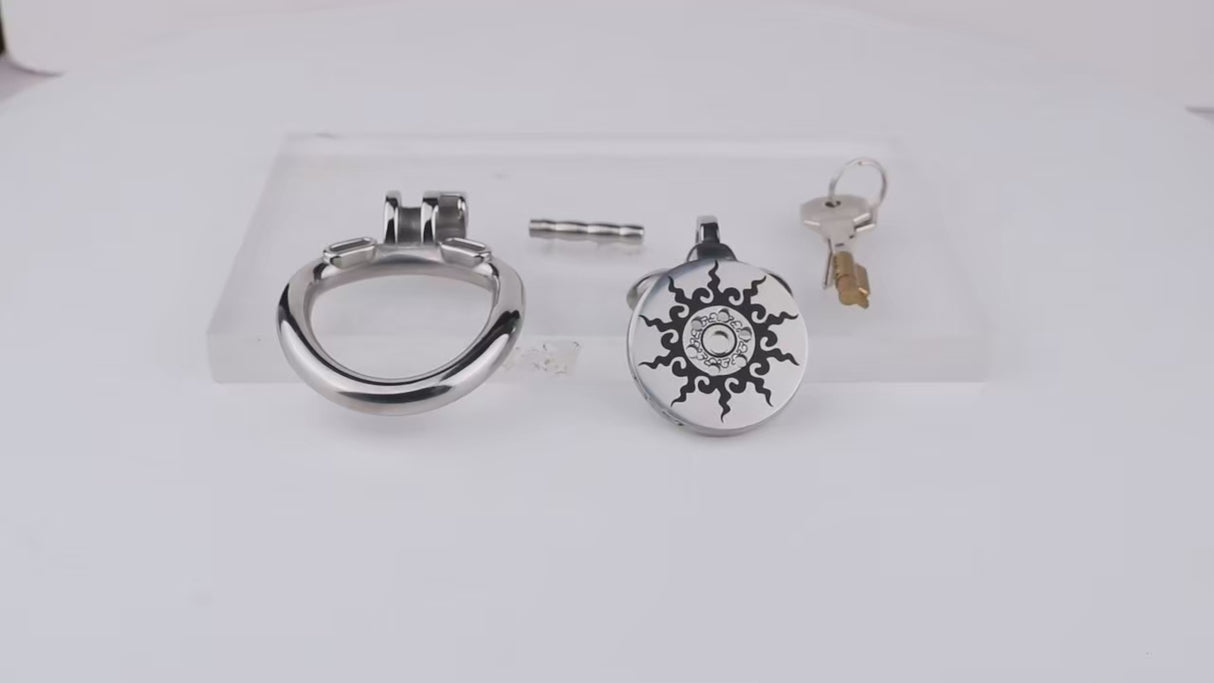 Lotus Flame Stainless Steel Chastity Cage