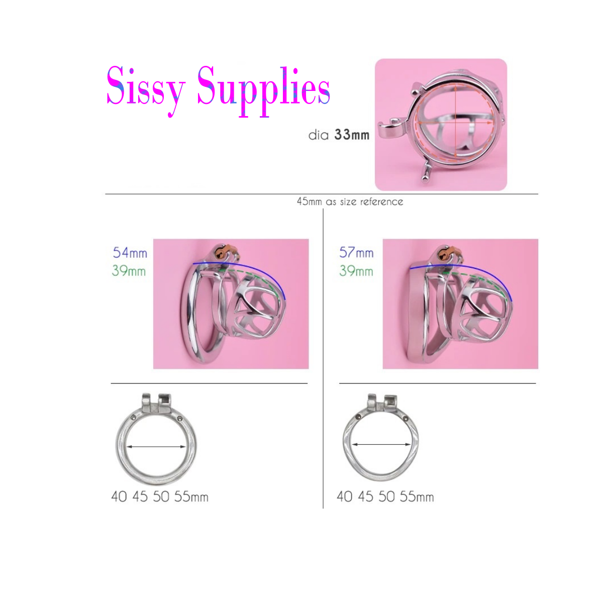 Skylight Stainless Steel Chastity Cage