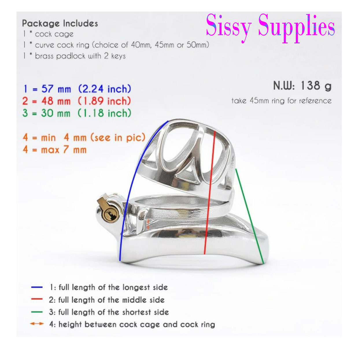 Skylight Stainless Steel Chastity Cage