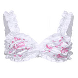 Sissy Smooth Floral Wire-free Frilly Ruffled Bra Top