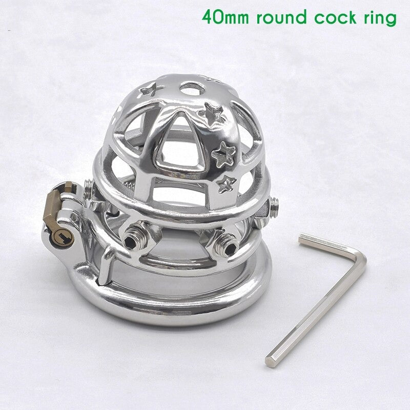 Starspike Stainless Steel Chastity Cage USA ONLY - OVERSTOCK