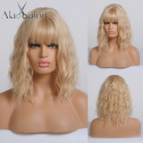 ALAN EATON Ombre Black Blonde Medium Long Wig