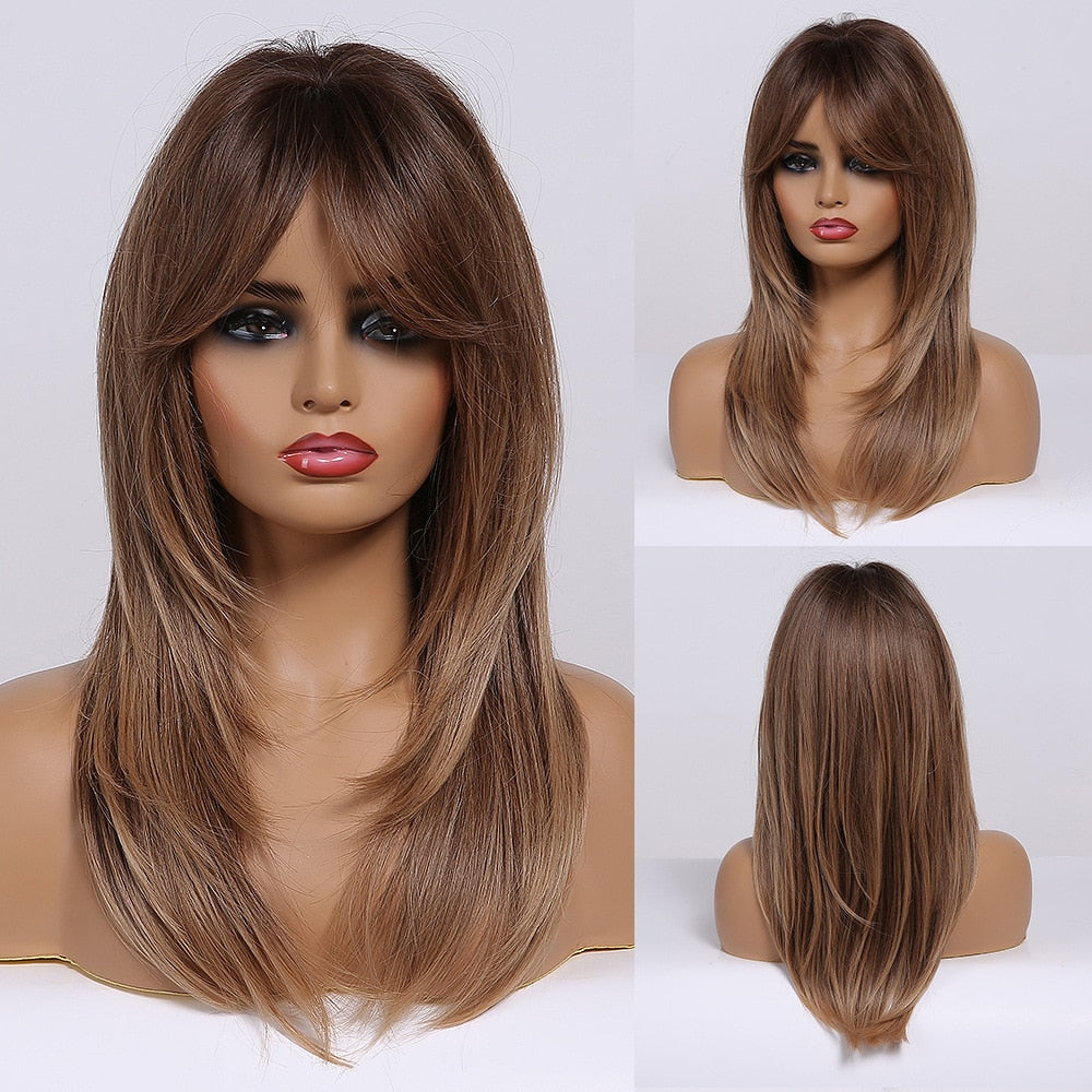 ALAN EATON Long Natural Wave Synthetic Wig