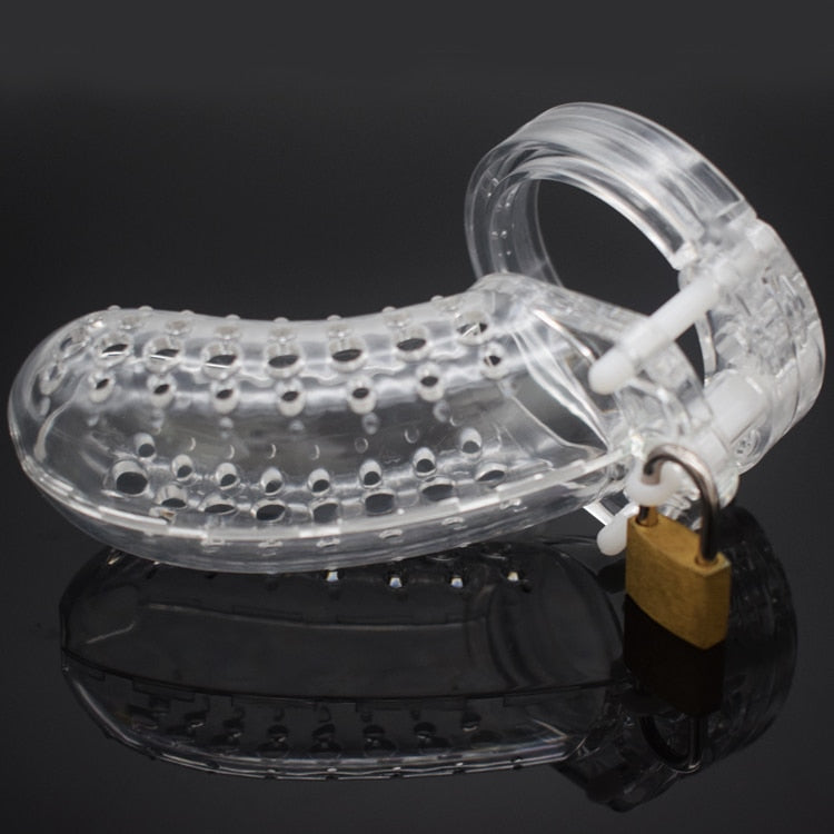 Plastic Chastity Device With 5 Rings Included