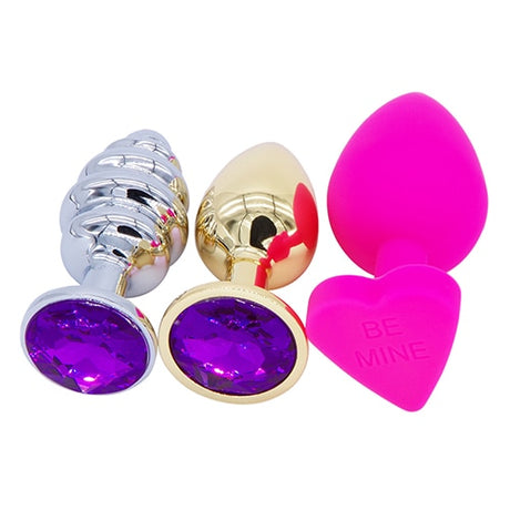 3pcs Small Medium & Big Smooth Metal Anal Plug