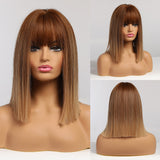 ALAN EATON Ombre Black Blonde Medium Long Wig