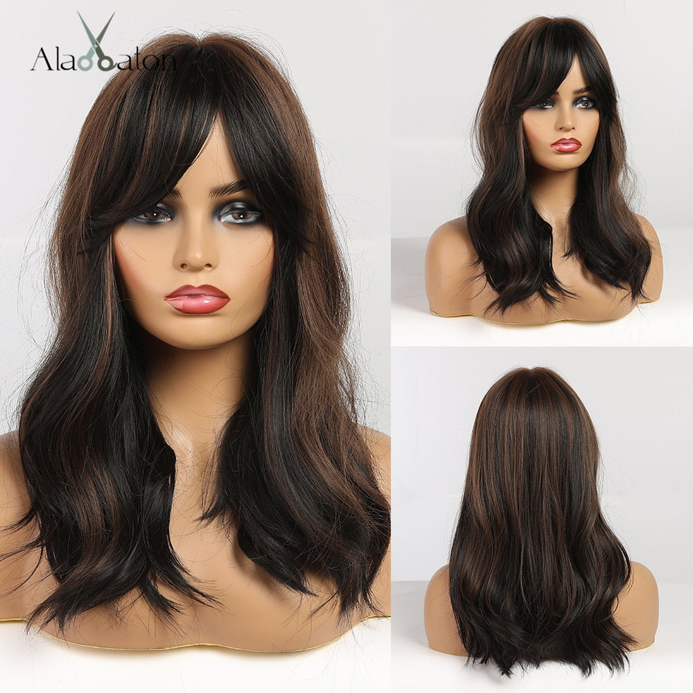 ALAN EATON Long Natural Wave Synthetic Wig